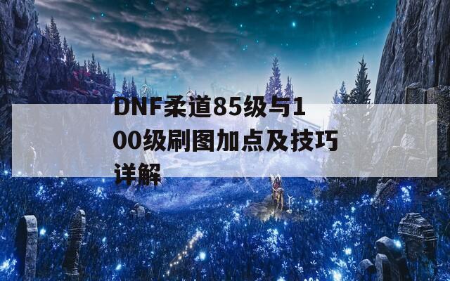 DNF柔道85级与100级刷图加点及技巧详解