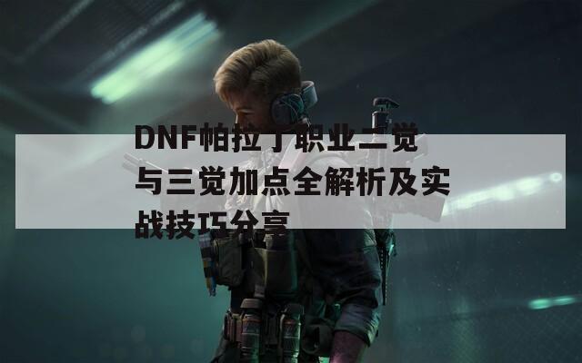 DNF帕拉丁职业二觉与三觉加点全解析及实战技巧分享