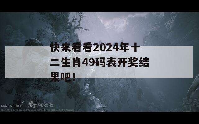 快来看看2024年十二生肖49码表开奖结果吧！