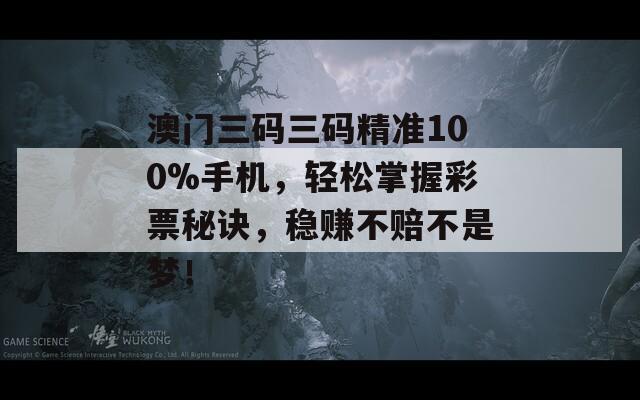 澳门三码三码精准100%手机，轻松掌握彩票秘诀，稳赚不赔不是梦！