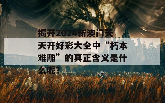 揭开2024新澳门天天开好彩大全中“朽本难雕”的真正含义是什么呢？