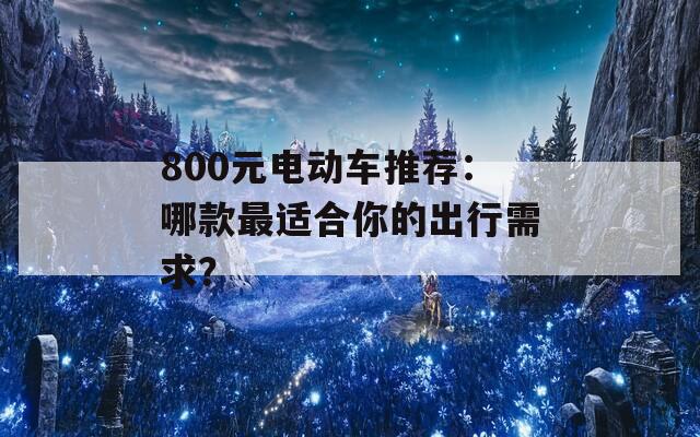 800元电动车推荐：哪款最适合你的出行需求？